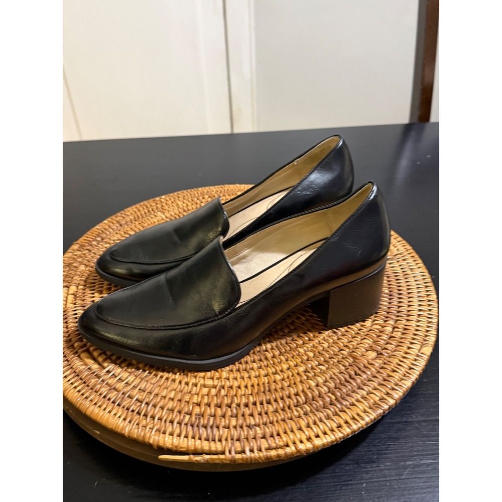 LifeStride Soft System Womens Black Block Heel Loafer Pumps Size 10W